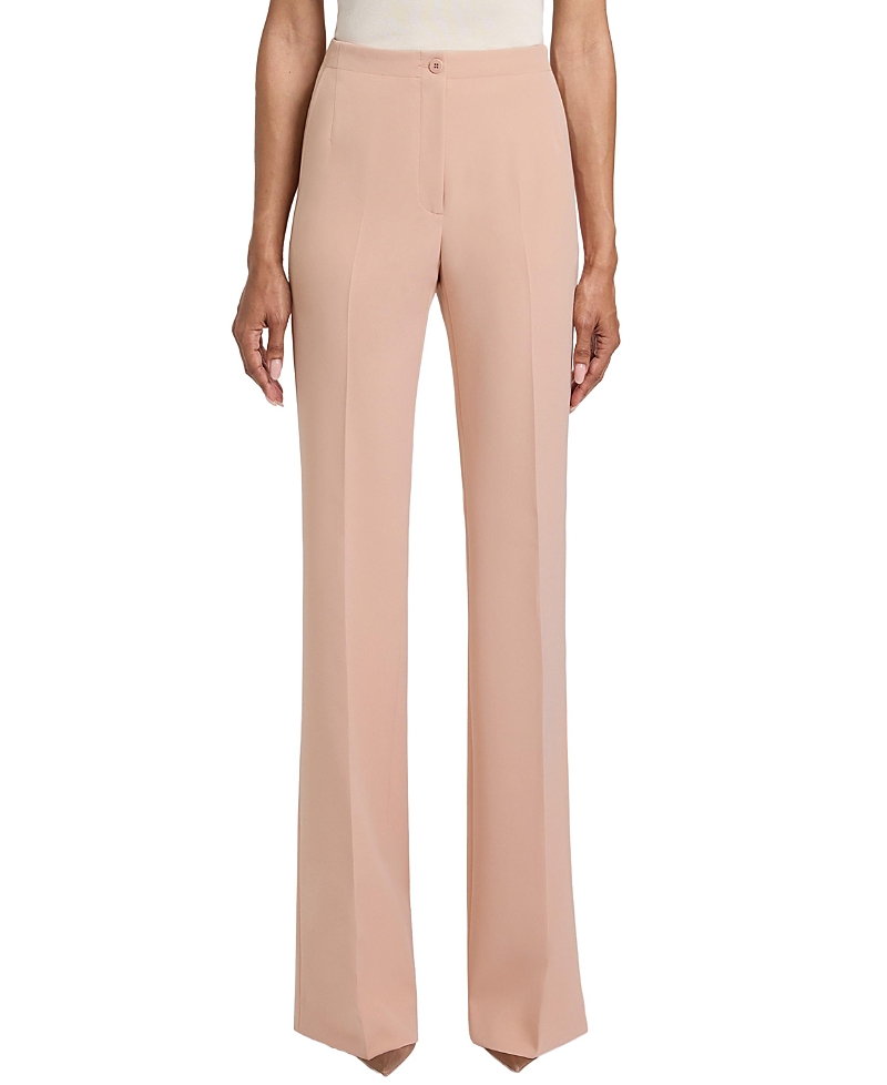 Santorelli Beth Soft Stretch Crepe Mid-rise Flared Pant In Pink
