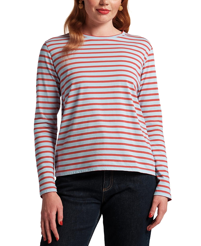Frances Valentine Long Sleeve Striped T Shirt Stripe In Red