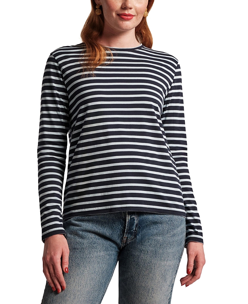Frances Valentine Long Sleeve Striped T Shirt Stripe In Blue