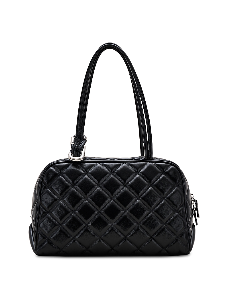 Marc Jacobs The Quilted Leather Dual Satchel Handbag In Black