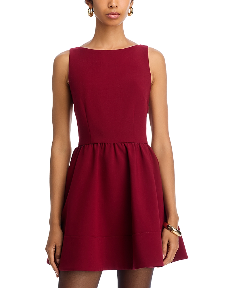 French Connection Azra Twill Mini Dress In Burgundy