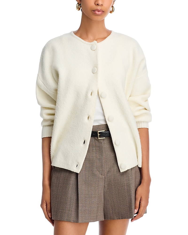 French Connection Safiya Knit Drop Shoulder Cardigan In White