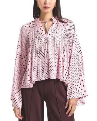 Claira Printed Satin Top