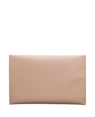 Saffiano Leather Envelope Clutch