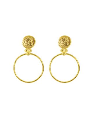 Myia Coin Front Hoop Earrings