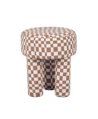 Claire Checkered Boucle Stool