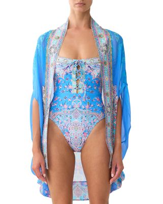 Underwire Square Neck One Piece Swimsuit