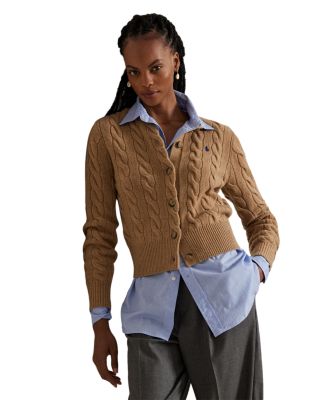 Cable Knit Wool Cashmere Cardigan