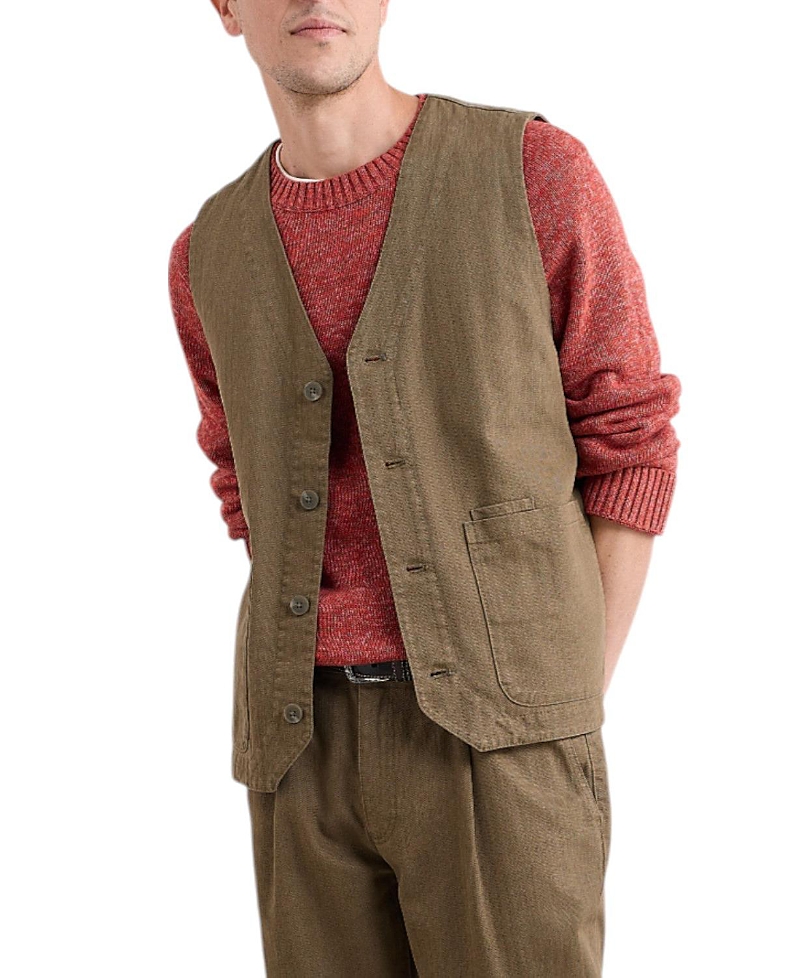Seasalt Cornwall Men's Tollgate Vest In Brown