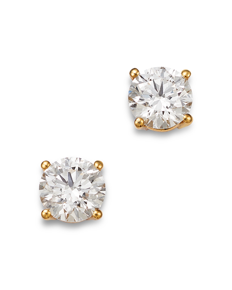 Bloomingdale's Fine Collection Certified Diamond Colorless Stud Earrings In 18k Yellow Gold, 1.00 Tcw In Gold