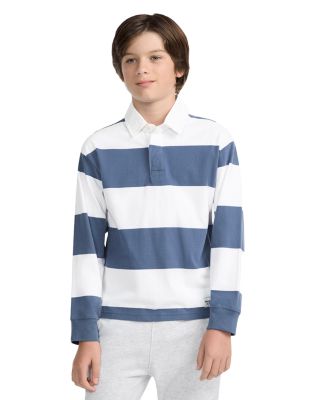  Boys' Long Sleeve Rugby Polo - Little Kid, Big Kid