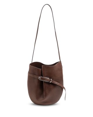 Leather Belted Bucket Bag