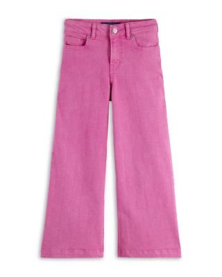 Girls' The Wave Wide Leg Jeans in Dark Pink - Little Kid, Big Kid