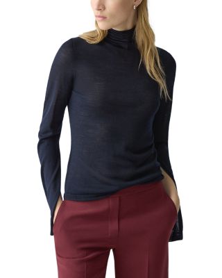 High Neck Slit Sleeve Tee