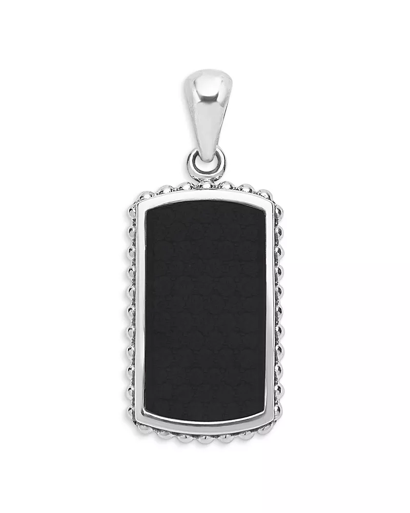 Lagos Men's Sterling Silver Anthem Stone Tag Amulet Pendant