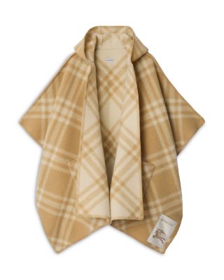 Reversible Check Wool Cape
