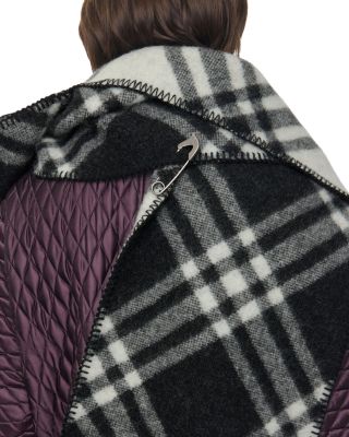 Check Hooded Wool Scarf