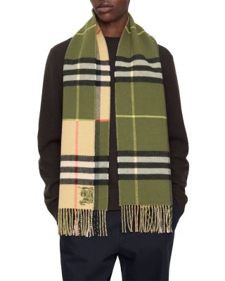 Contrast Check Cashmere Scarf