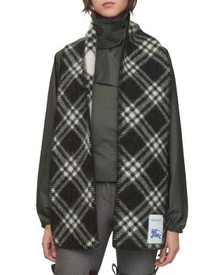 Narrow Check Wool Scarf