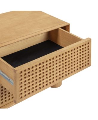 Miles Rubberwood 2-Drawer Nightstand