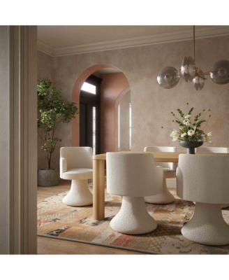 Jeffree Performance Boucle Swivel Dining Chair