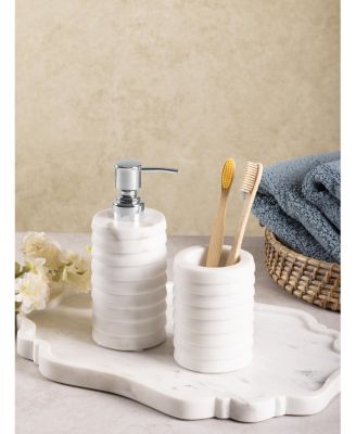  Raavi Marble Lotion Dispenser & Tumbler Set