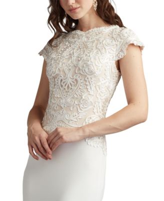 Isadora Embroidered Crepe Gown