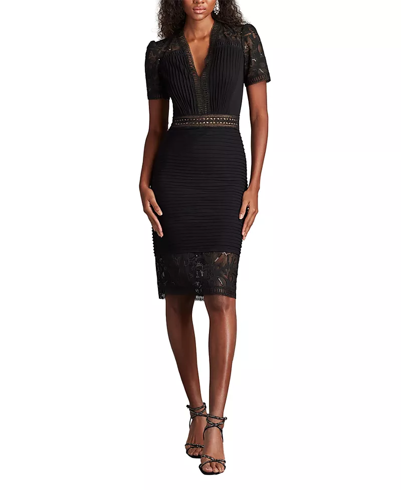 Tadashi Shoji Brone Illusion Lace Cocktail Dress
