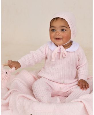 Girls' Peter Pan Cable Knit Romper with Hat - Baby