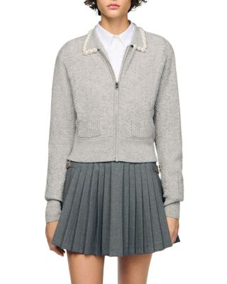 Ameo Beaded Collar Cardigan