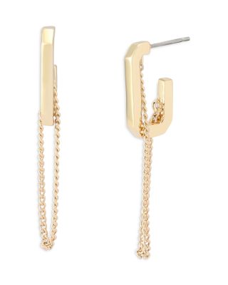 Swag Chain Hexagon Huggie Hoop Earrings