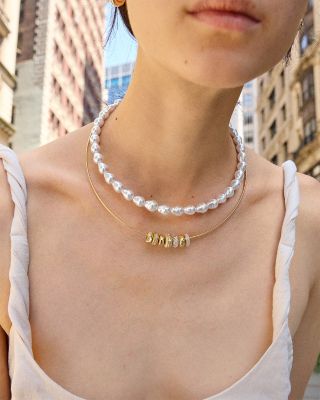 Ondine Imitation Pearl Collar Necklace, 17"