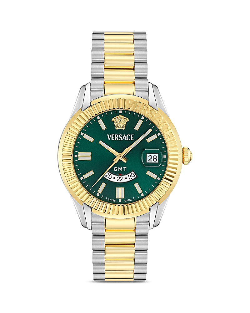 Versace Apodis Gmt Watch, 41mm In Green