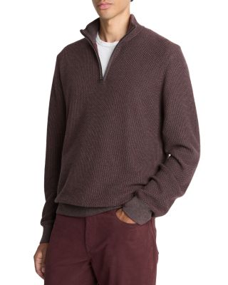Geo Jacquard Quarter Zip Sweater