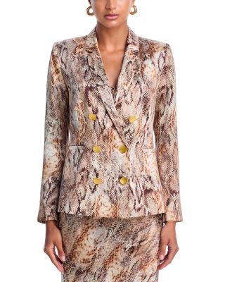 Colin Double Breasted Silk Blazer, Sonya Silk Bustier & Ryker Silk Maxi Skirt