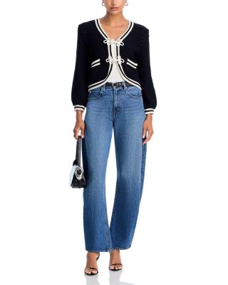 Kaito Contrast Trim Crop Cardigan