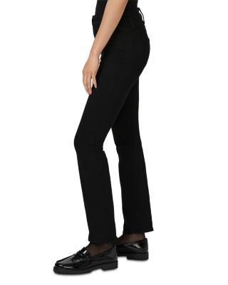 Cindy Petite High Rise Straight Leg Jeans in Black Shadow