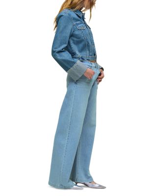 Cuffed Cropped Denim Jacket