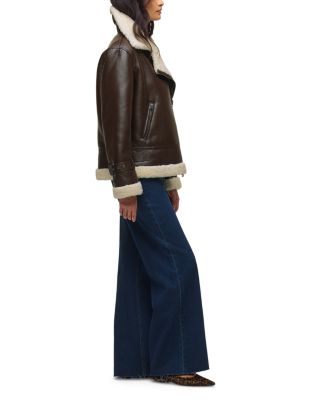 Faux Leather Sherpa Jacket