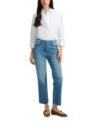 Leah Mid Rise Straight Jeans in Lakeshore