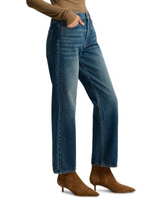 Leah Mid Rise Straight Jeans in Equinox Blue