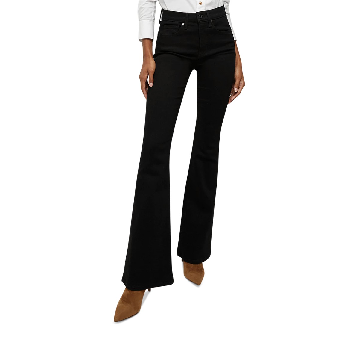 Beverly High Rise Skinny Flare Jeans in Onyx