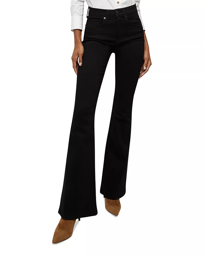 Veronica Beard Beverly High Rise Skinny Flare Jeans in Onyx