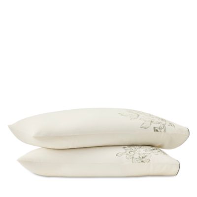 Signature Etched Peony Piped-Edge Standard Pillowcase, Pair