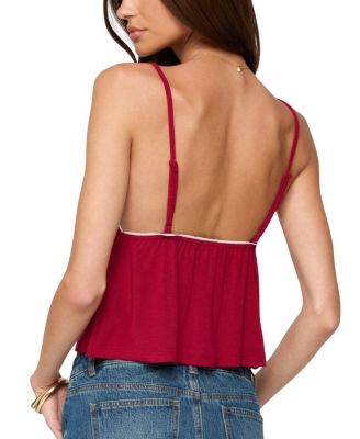 Edikted Kellyn Button Contrast Babydoll Top