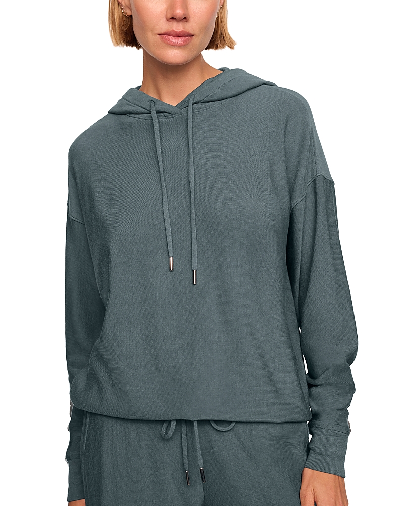 Eberjey Sweats Drop Shoulder Hoodie In Green