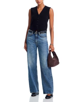 Logan Mid Rise Wide Leg Jeans in Echo