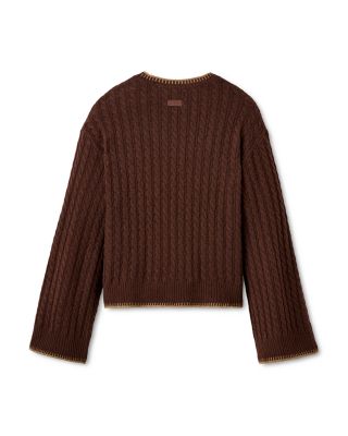 Cable Knit Whipstitched Sweater