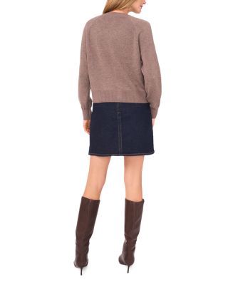 Raglan Sleeve Crewneck Cardigan