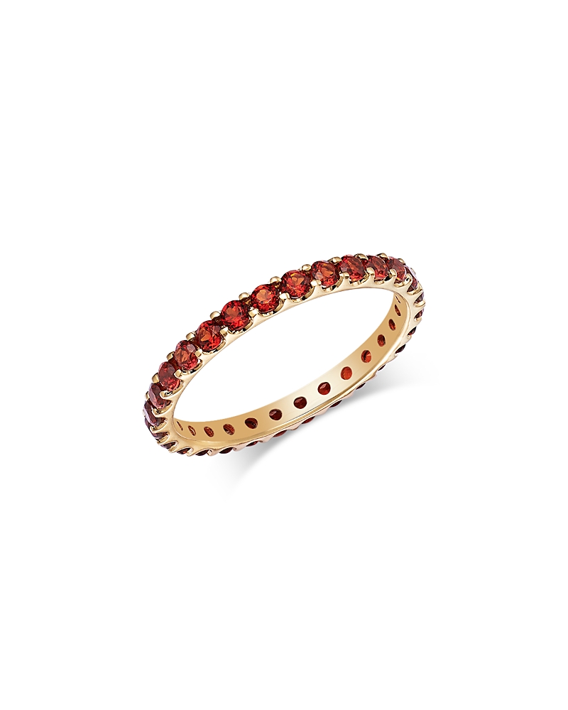 Bloomingdale's Fine Collection Garnet Stacking Eternity Band In 14k Yellow Gold In Red